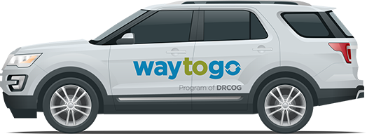 A SUV with the Way to Go logo on the side.